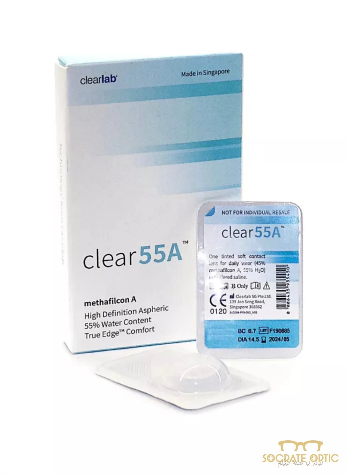 Clear 55A lentilles transparentes